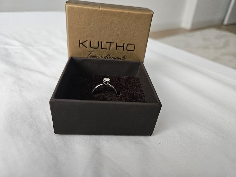 Vand inel aur alb cu diamant 0.25K