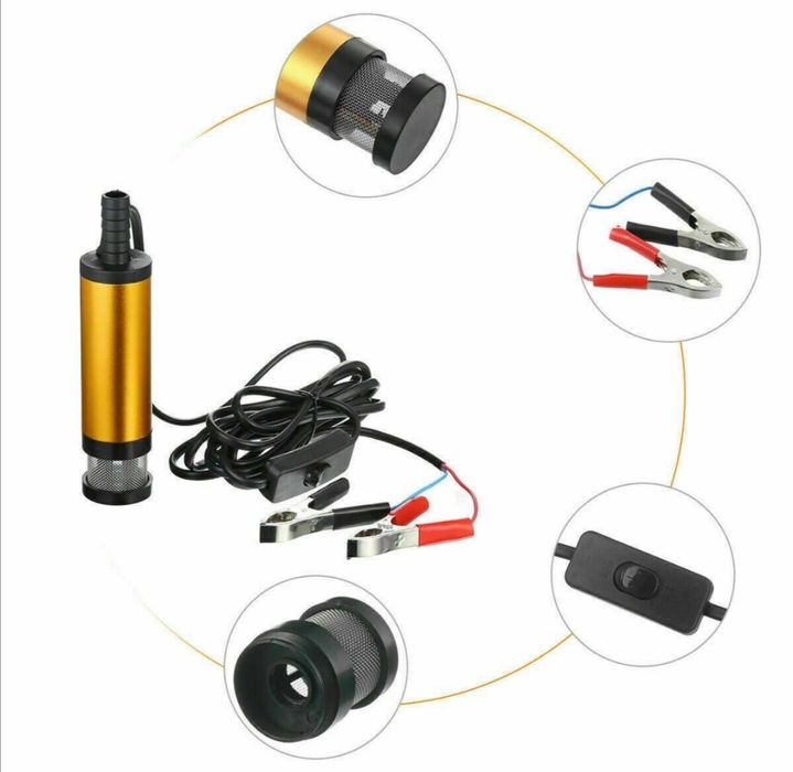 Помпа за източване на гориво, помпа за нафта потапяща помпа 12V ф38