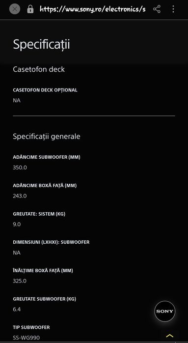 Sistem audio Sony MHC-RG440S