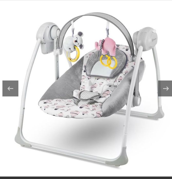 Leagan Kinderkraft Flo, cu melodii, roz cu gri