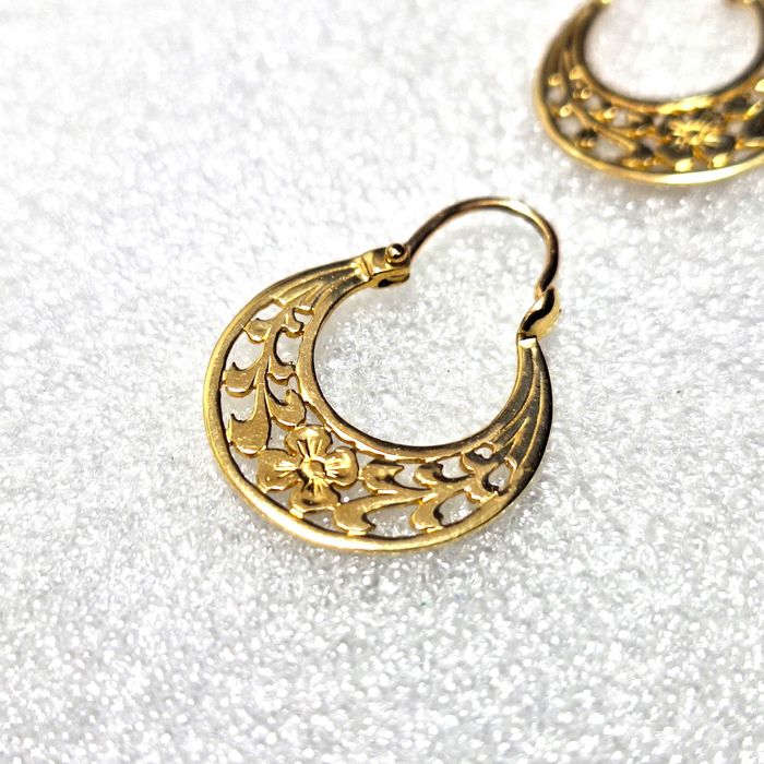 87€/грам! НОВИ! Златни Обеци-3,26 грама-14К (проба 585)