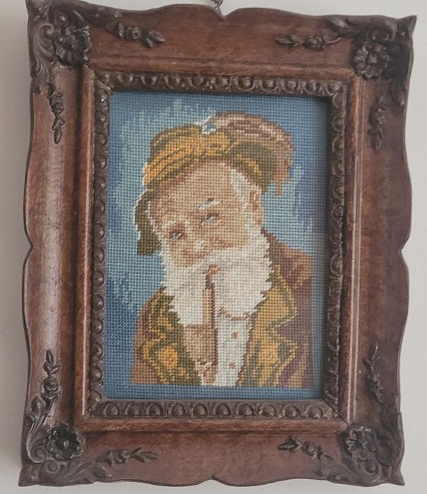 Goblenuri Batrana si Batranul, cusute manual