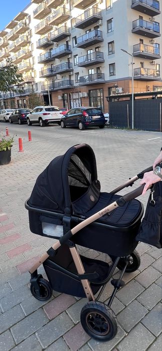 Carucior 4 in 1, Lionelo Amber,  cu scoica auto testata ADAC, baza isofix