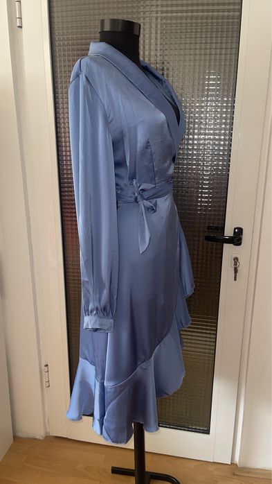 Rochita din satin,baby blue