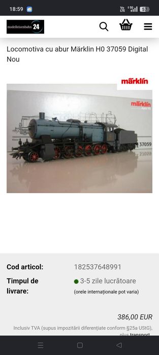 Locomotiva abur Marklin 37059