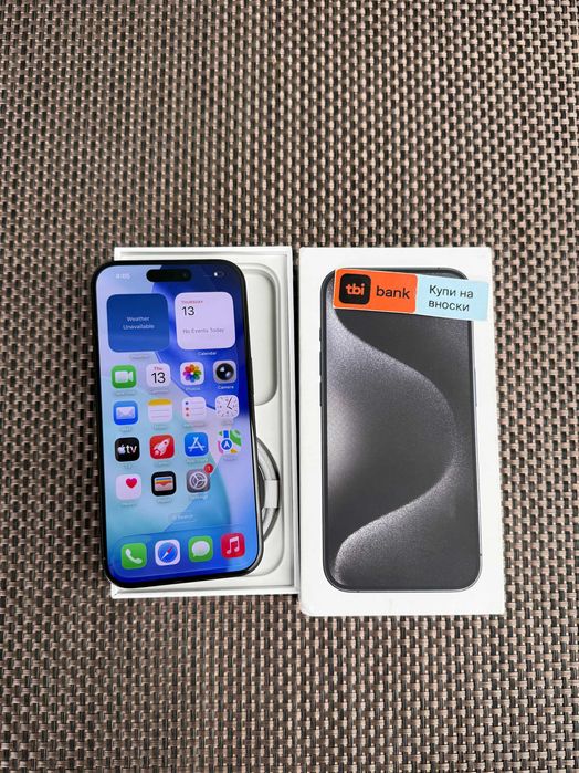 1TB! iPhone 15 Pro *Лизинг от 55лв/м Black Titanium 1000GB ! черен