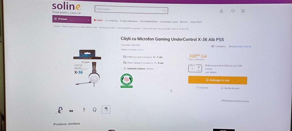 Căști cu Microfon Gaming UnderControl X-36 Alb PS5/PS4/PC etc.