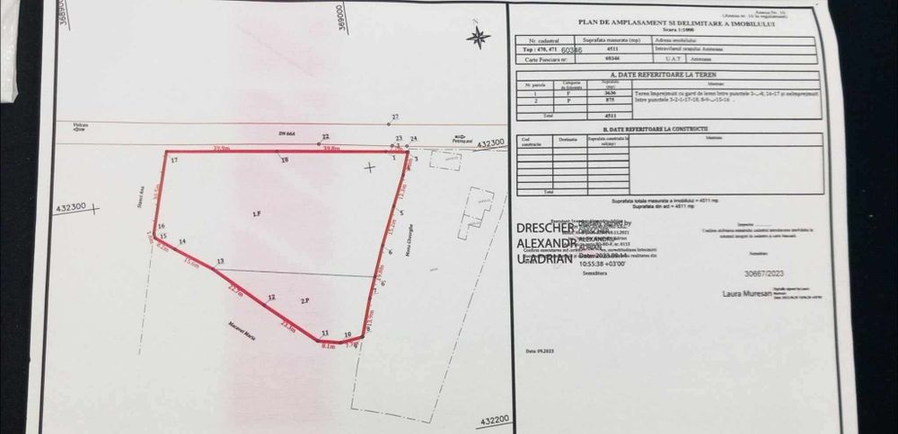 Vand teren intravilan  Valea Ungurului 4500m