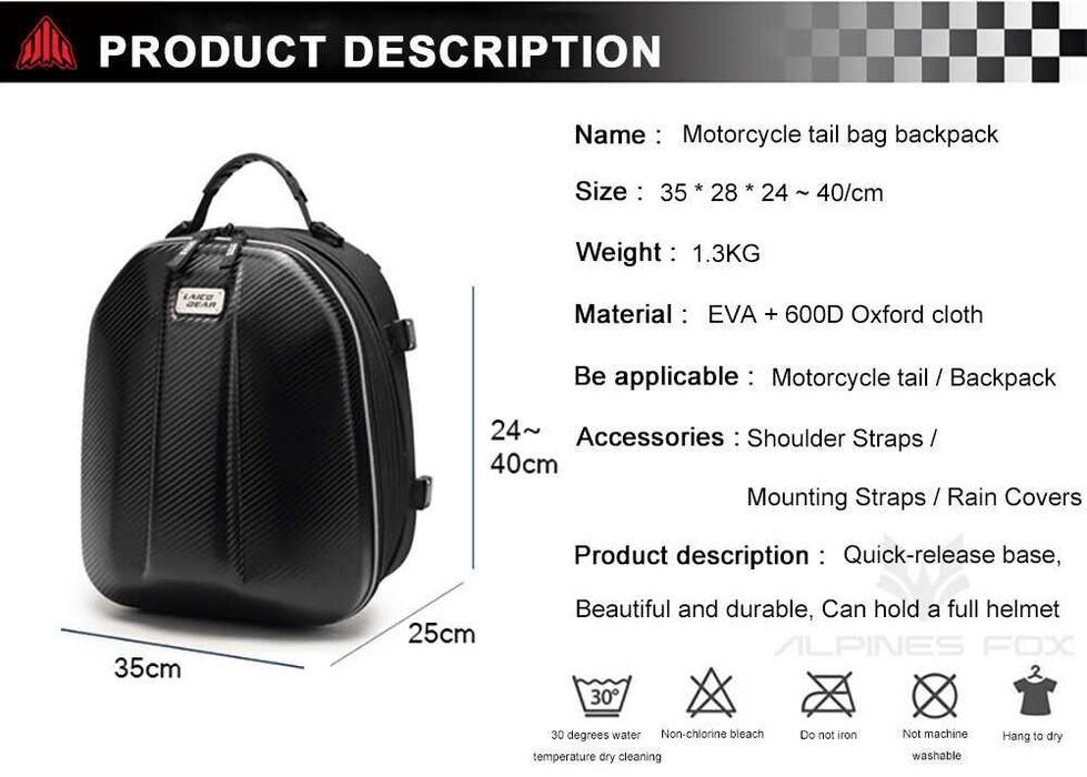 Чанта раница куфар за мотор Carbon мото мотоциклет