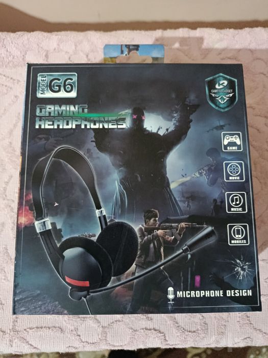 Игровые наушники G6 с микрофоном для PUBG / Free Fire / Игр