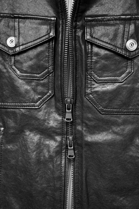 Мъжко кожено яке от естествена кожа в черен цвят