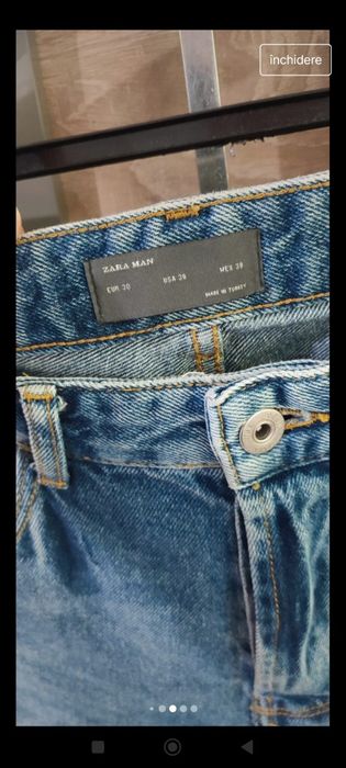 Blugi zara pentru bărbați, mărimea 30