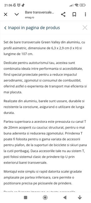 Vând bare transversale Seat Altea și alte mărci cu prinderea aceasta.