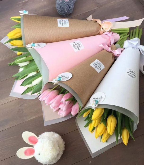 Цветы букеты тюльпаны Астана