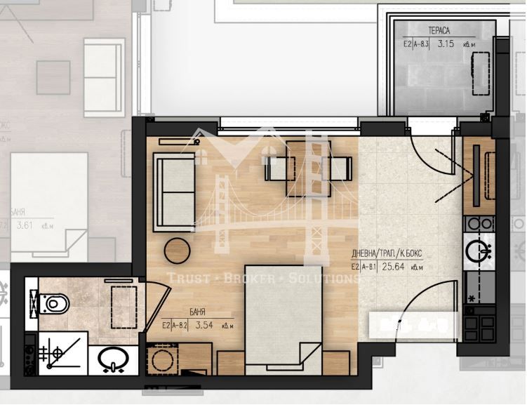 Продава се Едностаен апартамент в София, Младост 1А - 46 кв.м за 2587 €/кв.м - Снимка #1