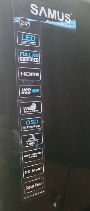 TV Monitor LED SAMUS 24 FullHD 1920x1080 USB HDMI VGA 60cm 61 24SM61ED