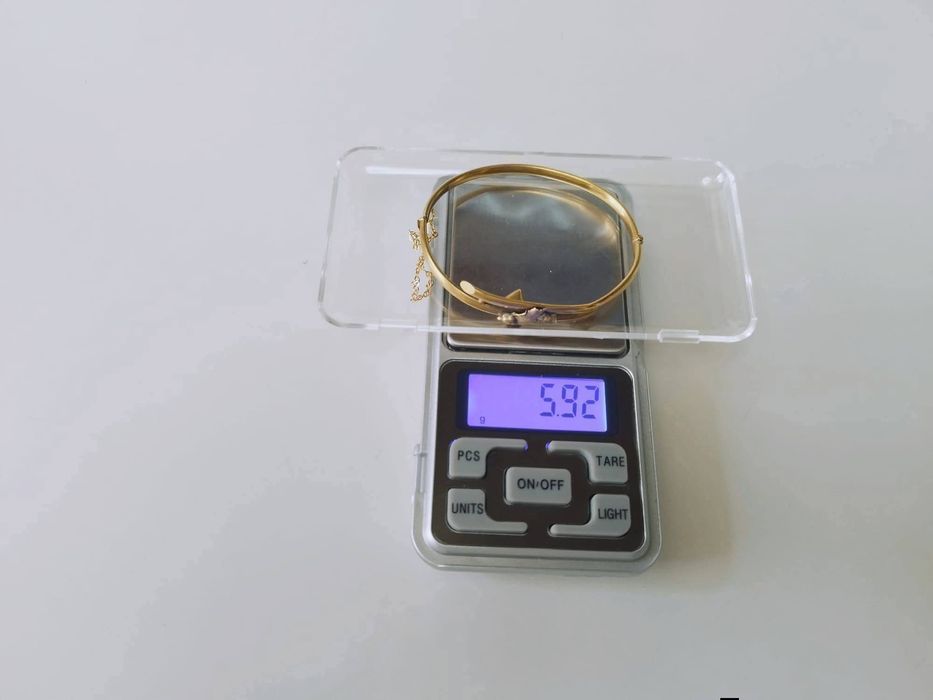 Veche bratara fixa din argint de 925, placata cu aur, Art Nouveau