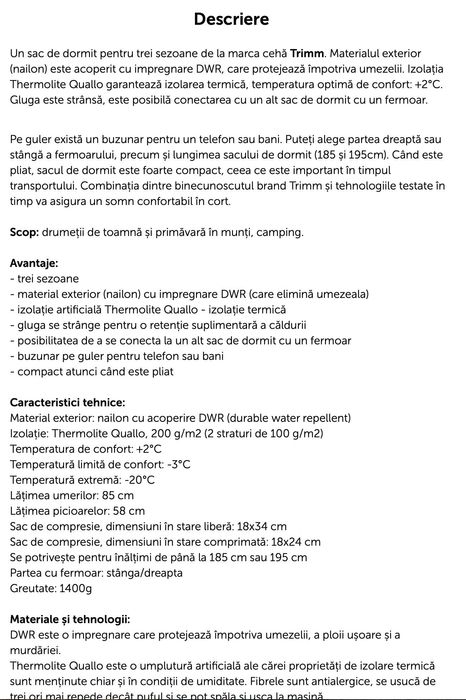 Sac de dormit Trimm Highlander