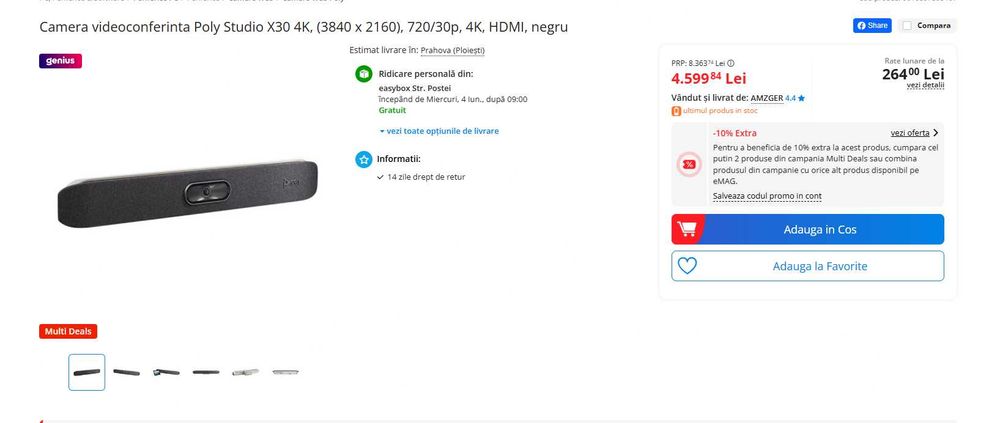 Poly Studio X30 Sistem Videoconferință Profesional zoom teams meet