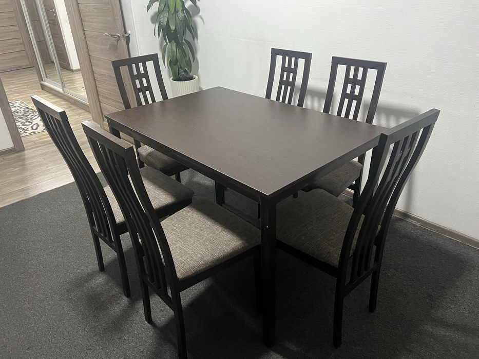 Стол 120/80 стулья 6 штук