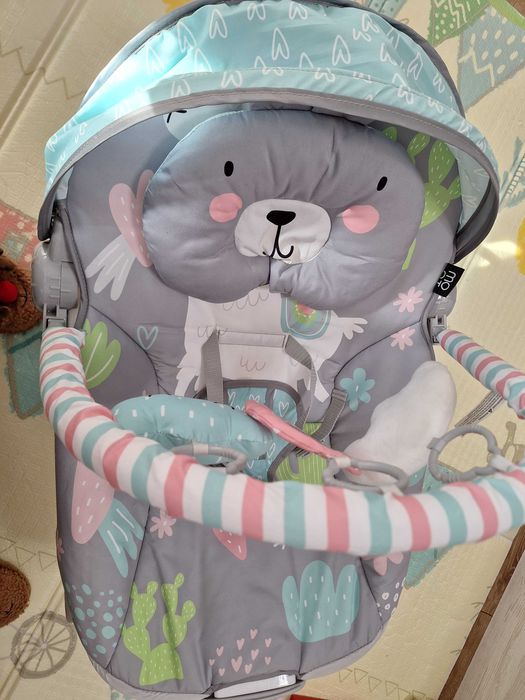Шезлонг бебе Moni Llama сив
