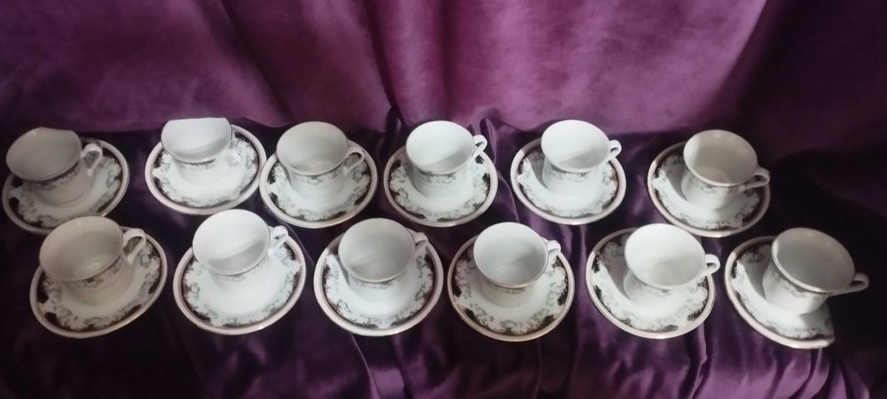 Посуда, хрусталь, чашки с блюдцами 12шт