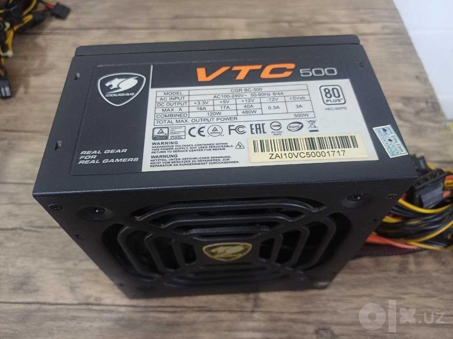 Блок питания Cougar VTC500 500W. 80 PLUS