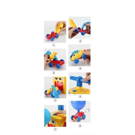 Masini propulsate de baloane cu poma distractiv si usor de folosit