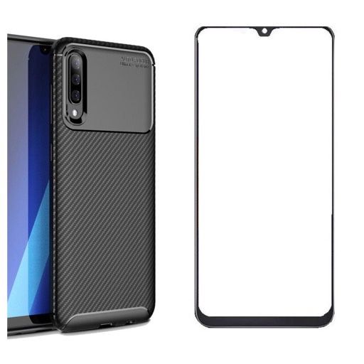 Samsung A11/A12/A13/A15/A25 Husa Autofocus Carbon + Folie Sticla Edge