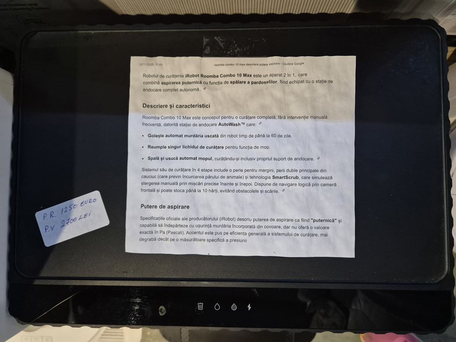 Robot aspirator iRobot Roomba Combo 10 Max