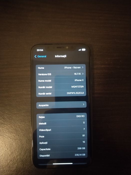 Vând iPhone X 256 GB