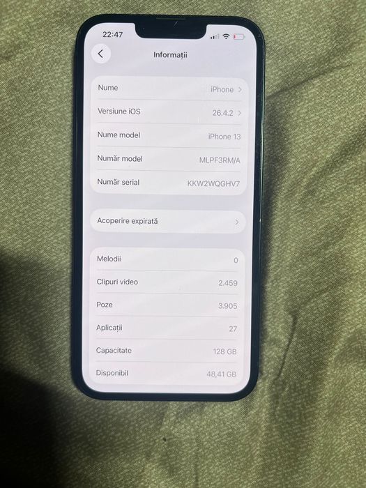 iphone 13 blue midnight 128gb baterie 88