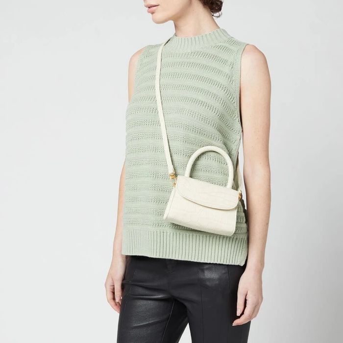 By Far mini croco cream bag
