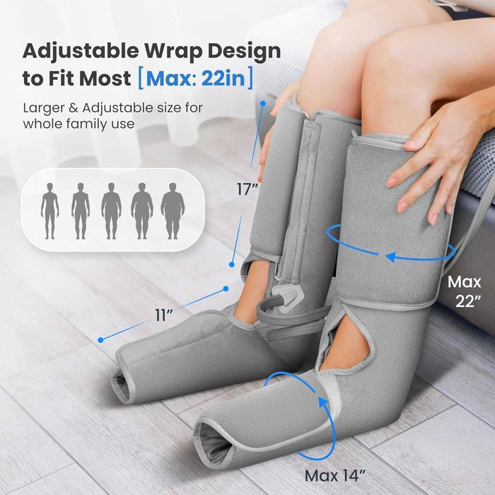 Масажор за крака COMFIER с топлина и компресия, 3 интензитета, 2 режима