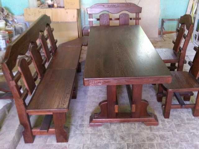 Стол деревянный под старину для дома и дачи