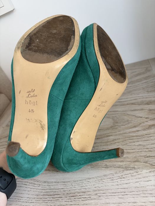 Страхотни тюркоазени велурени токчета högl