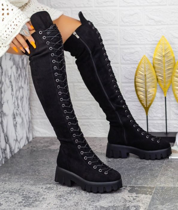 Cizme piele întoarsă damă