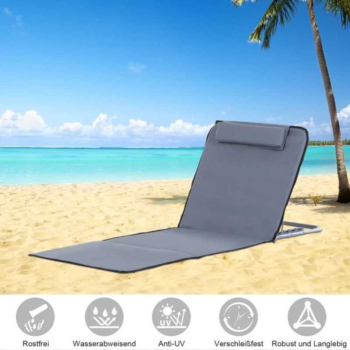 Сгъваем шезлонг Outsunny,  с регулируема облегалка в 5 позиции