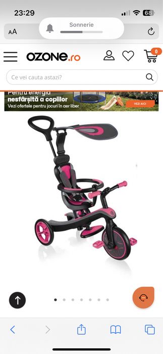 Tricicleta Glober fuchsia pink