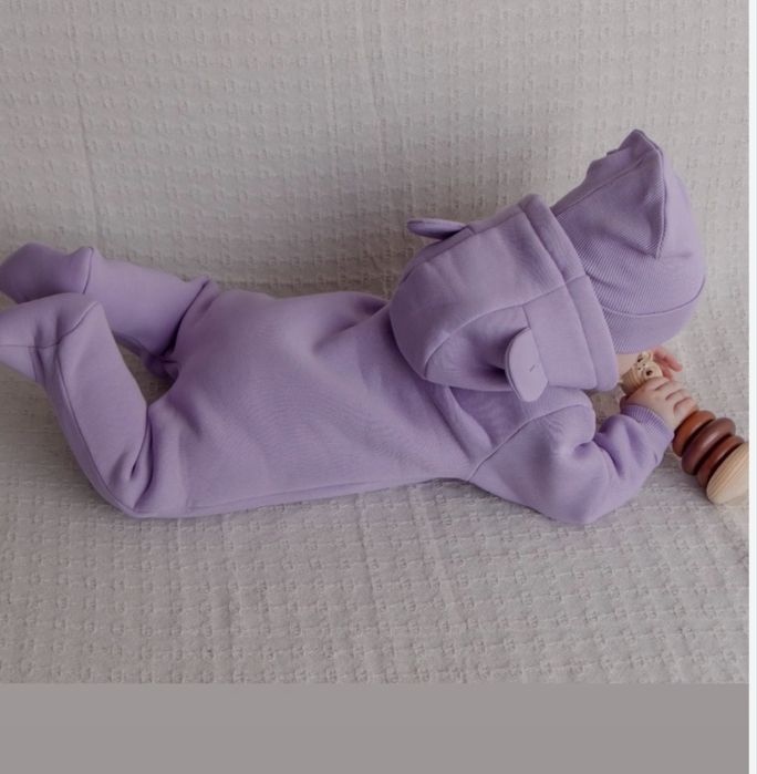 Комбинезон на флисе с шапочкой