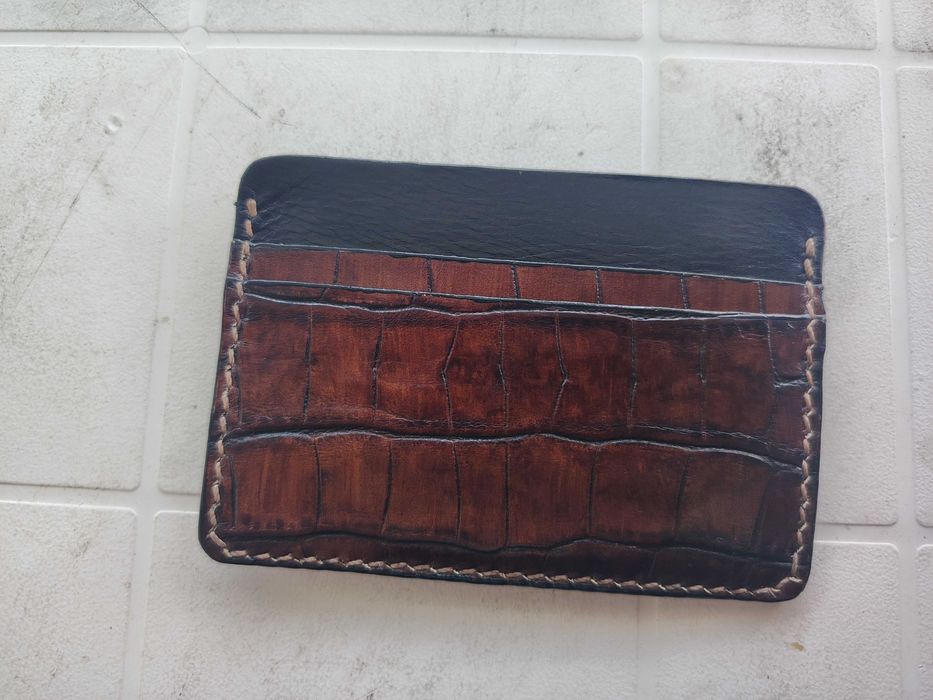 Картодържател (Cardholder) Естествена кожа четри карти Тънък