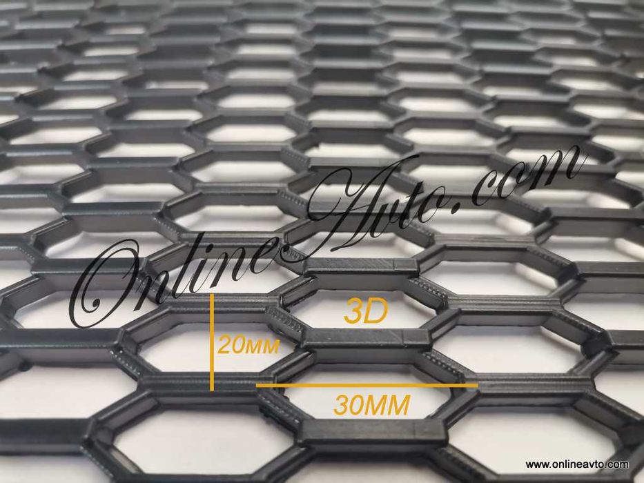 3D Едра шарка Pvc тунинг мрежа за броня " пчелна пита"110х40см.