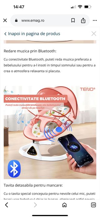 Leagăn electric bebelusi