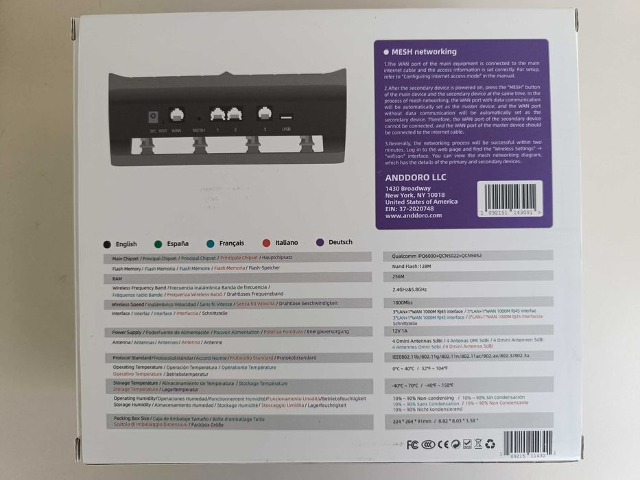 Internet Router WI-FI 6, Functie MESH, model DDO HV-1 STK - NOU