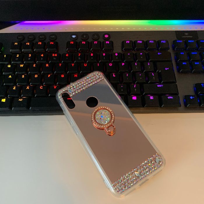 Husa oglinda, pietricele + inel Huawei P40 Lite, P40 Lite E, P40 Pro