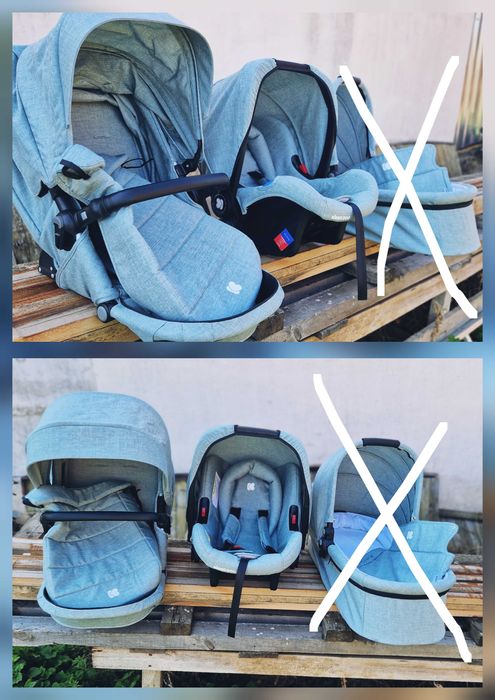 Комбинирана количка KIKKABOO UGO 3В1 MINT MELANGE