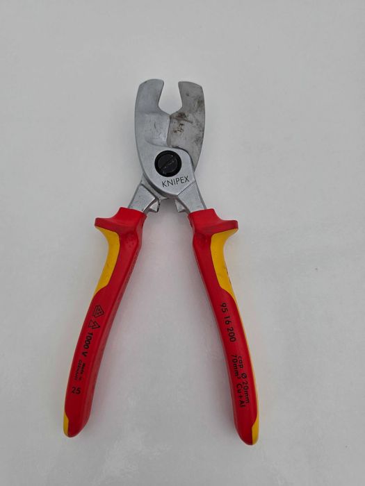 Foarfecă pentru cabluri Knipex 95 16 200, cu două tăișuri, 200 mm, cromată