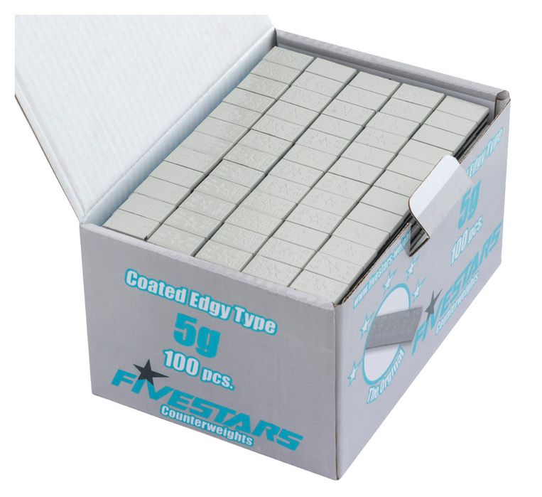 Кутия със залепващи се тежести 5 г fivestars edgy 100 ленти сив мат