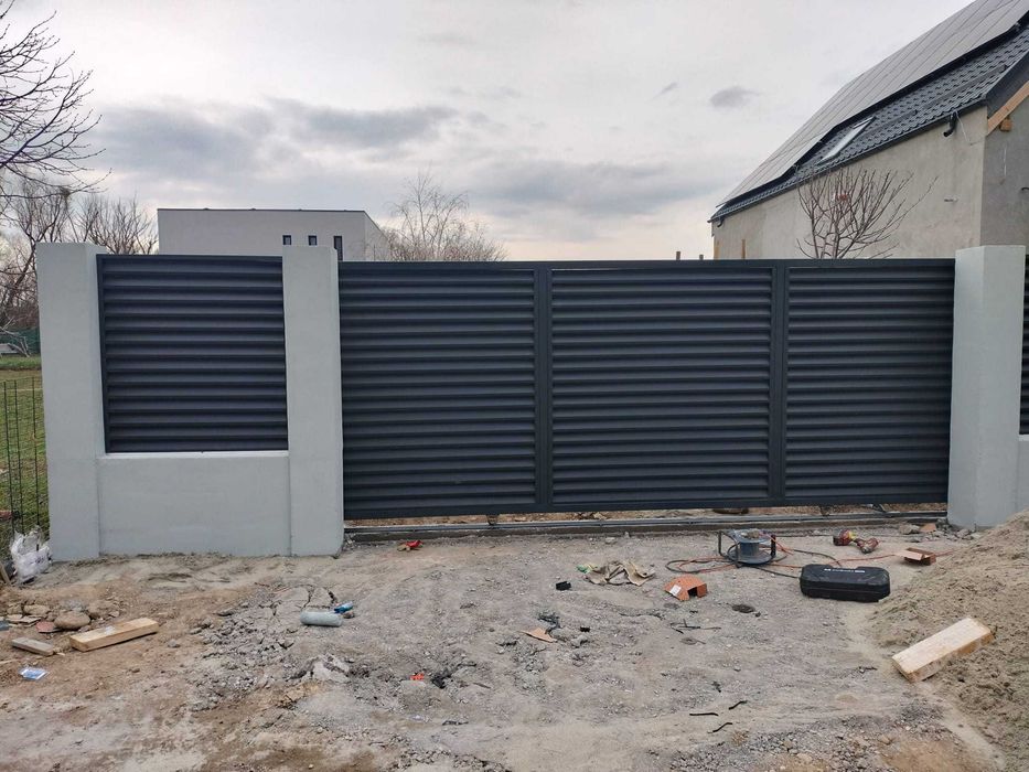 Construim garduri si porti din panouri stil jaluzele, sipca metalica, tabla cutata, BCA
