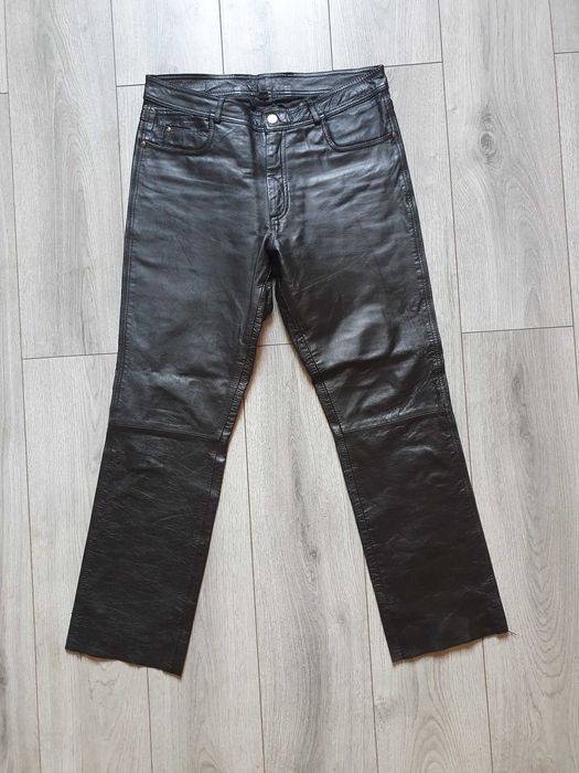 Pantaloni de piele HIGHWAY 1 (rock, motor) - Marimea 50 (Talie 87 cm)